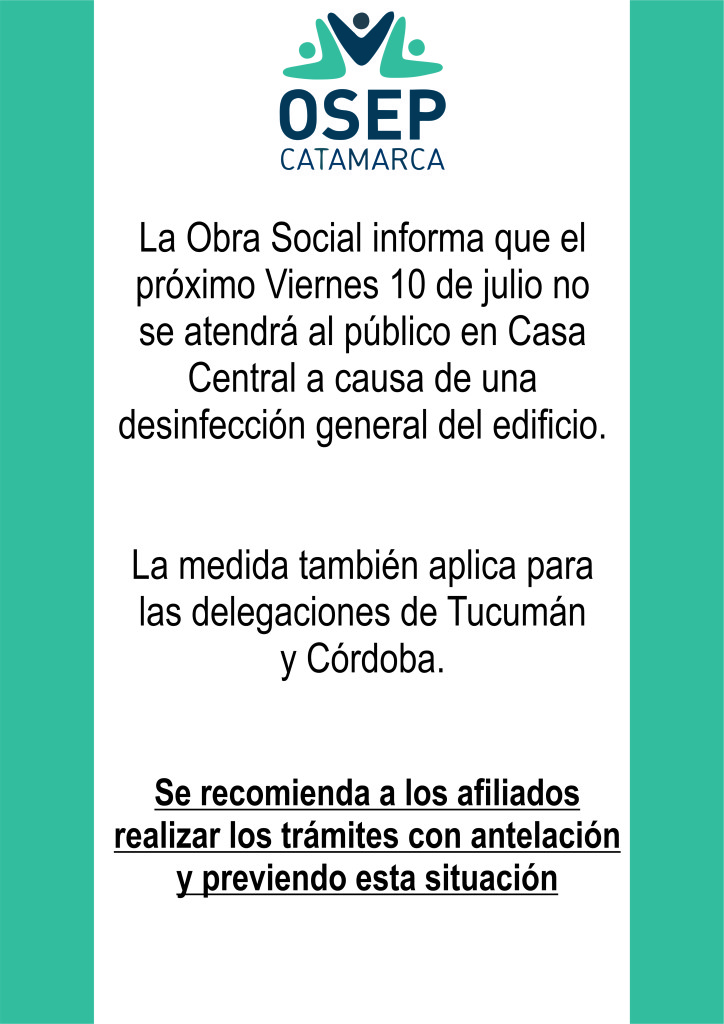 Casa Central cerrará el próximo viernes por desinfección
